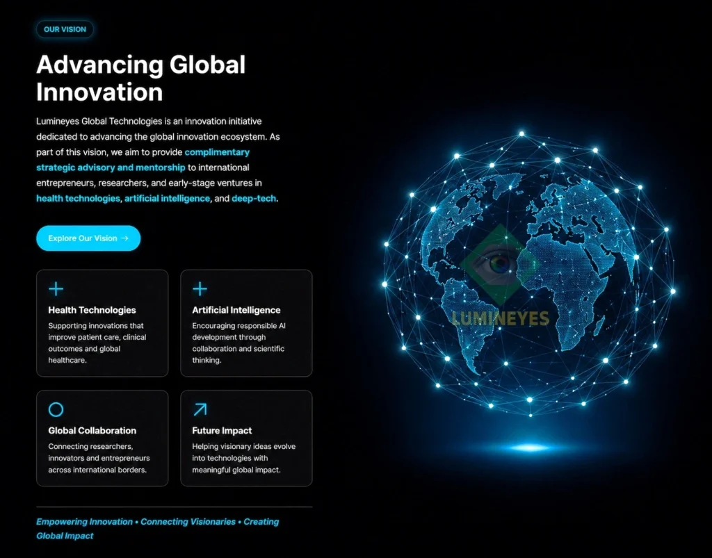 Lumineyes Global Technologies innovation platform connecting healthcare technologies, artificial intelligence, and international collaboration.